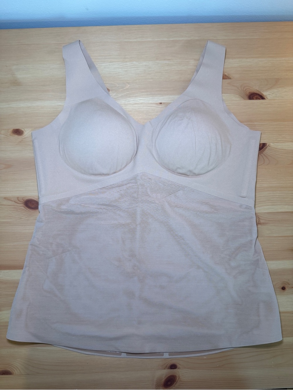 Honeylove Liftwear Tank Top Shapewear Wireless Built-in Bra Nude Tan Size XL